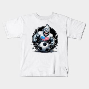 DigiRods USA Soccer Player American Team Sport Troll Cartoon Kids T-Shirt